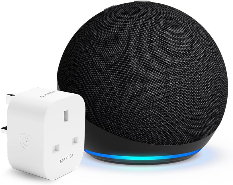 Echo Dot (5th generation, 2022 release) | Charcoal + Meross Matter Smart Plug, Works with Alexa - Smart Home Starter Kit