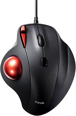 SANWA Wired Ergonomic Trackball Mouse, Optical Rollerball Mice, Programmable Silent Buttons, 34mm Trackball, 60080012001600 Adjustable DPI, Compatible with MacBook, Laptop, Windows, macOS