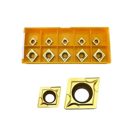 10pcs CCMT21.51 CCMT060204 and CCMT32.51 CCMT09T304 Carbide Inserts Mutilayer Coated Indexable Turning Inserts Replacement Inserts for Lathe Turning Tool Holder Boring Bar