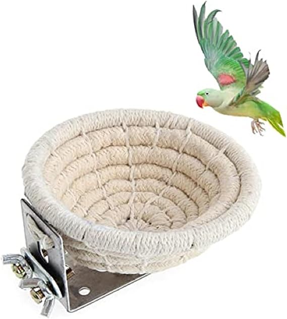 1 Pcs Hand-Woven Cotton Rope Bird's Nest, Suitable for Small Parrots and Small Birds for Breeding Purposes.