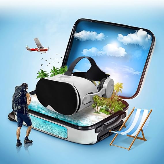 VR Headset, Virtual Reality Headset with Controller & Headphones for Kid Adult Play 3D Game Movie, Virtual Reality Headsets To Play Games/Movies (Black)