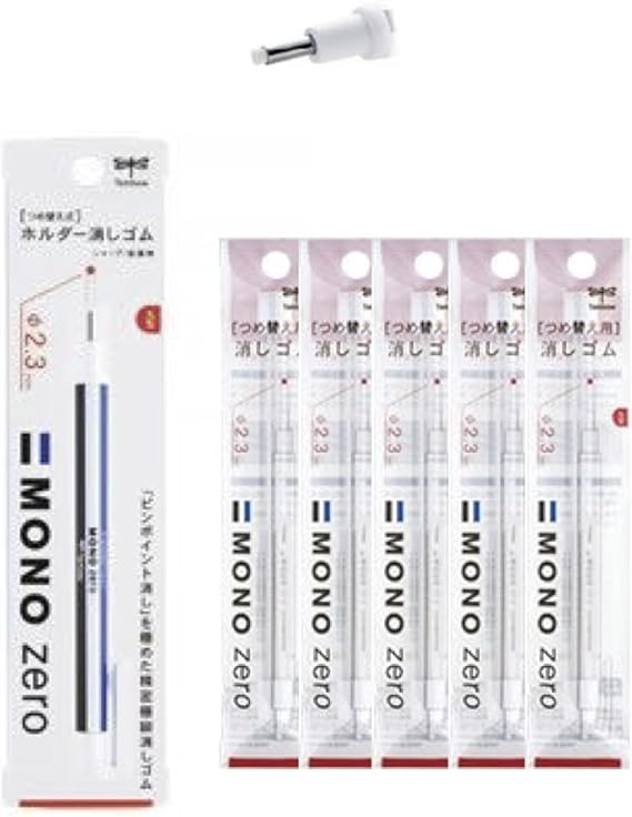 Tombow Mono Zero Eraser Pen (1 Eraser Pen and 10 Refills, 2.3mm Round Tip)