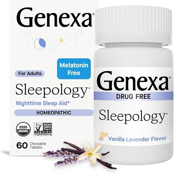 Genexa Sleepology, Melatonin Free Sleep Aid Made Clean, 60 Chewable Tablets