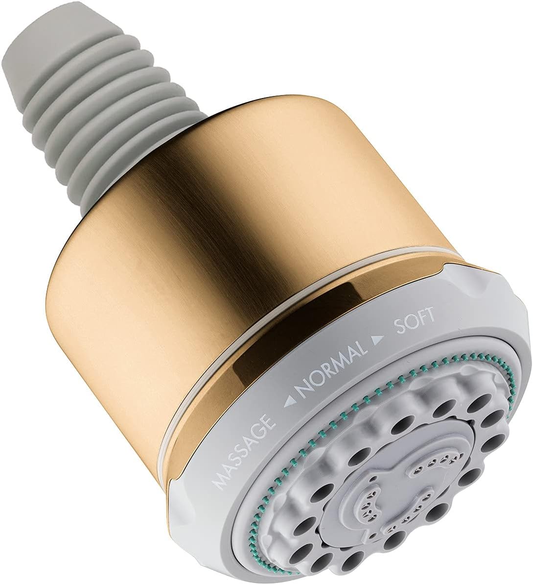 hansgrohe Clubmaster 4-inch Easy Clean Easy Install Showerhead Modern 3-Spray Full, Pulsating Massage, Soft spray with QuickClean in Brushed Bronze, 28496141