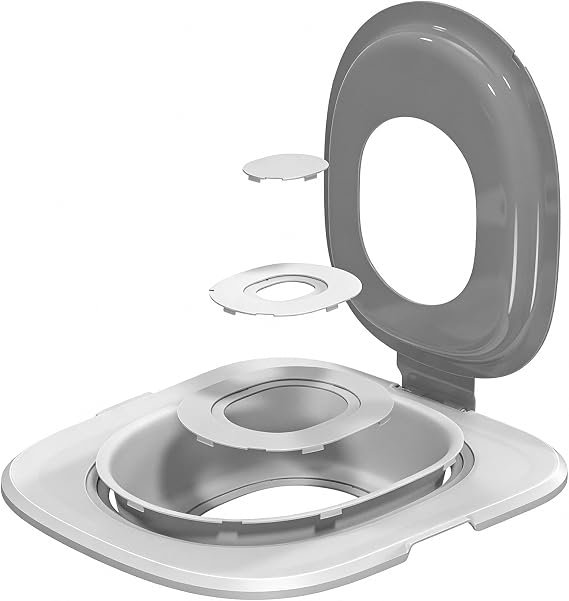 Cat Toilet Trainer Kit | Cat Potty Training Kit Toilet Box (Grey) | 5-level detachable ABS design with a dual-layer lid fits most seats.  with a detailed manual for durable, easy use.