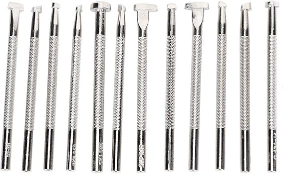 12-Piece Leather Stamping Tool Set, Saddle Making Stamps, Special Shape Punch for Handmade Art and Leatherworking