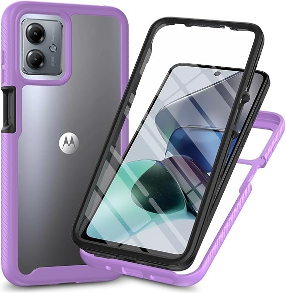Sawiqpd for Motorola Moto G14 Case and Screen Protector, Purple