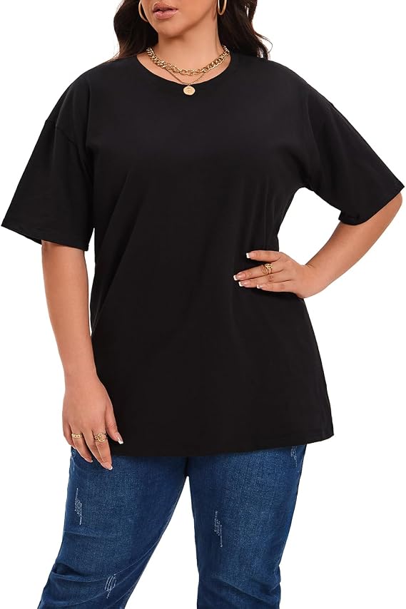 Plus Size T Shirts for Women Oversized Short Sleeve Tee Casual