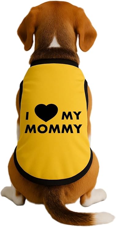 Yeni Sezon Köpek Ve Kedi Kıyafeti Sarı I Love Mommy L