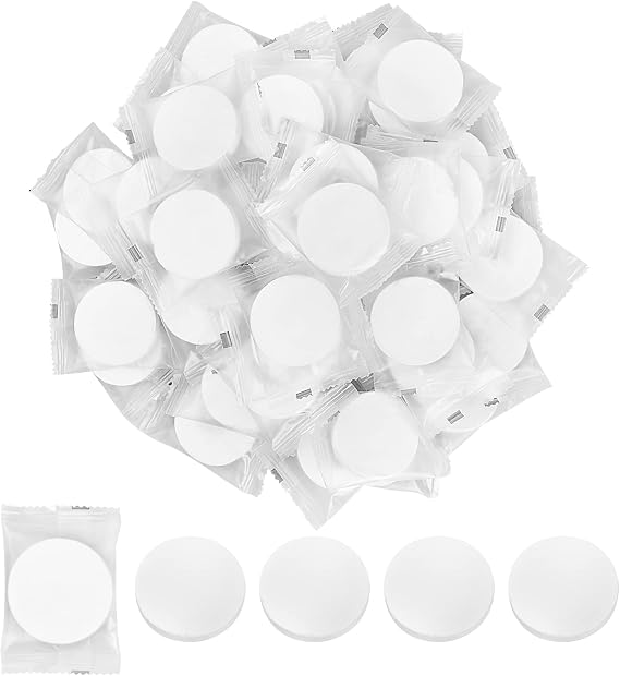 50 Pcs Large Disposable Compressed Towels Tablets, Thicker Cotton Portable Coin Towel, Soft Compressed Face Wipes, 38x25cm Magic Tissue for Home Hiking Travel Camping Beauty Salon, White