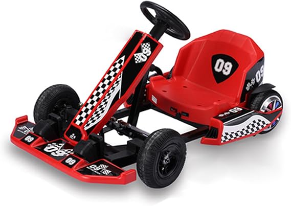 36V Kids Go Kart,350W Powerful Drift Kart Electric Pedal Kart, with 4.4AH Battery and Brake Pedal Drift/Sports Mode Length Adjustment Racing Max Speed 16 MPH for Outdoor Race (Red)