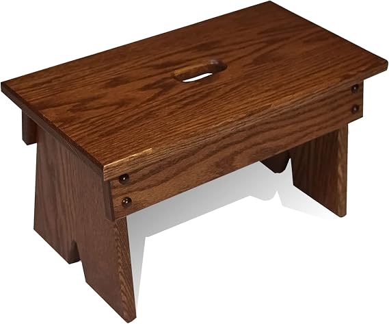 Amish Made Foot Stool - Solid Oak Wood