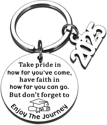 Class of 2025 Graduation Gifts Stocking Stuffers Keychain for Her Him Senior Keychain for College Middle High School Inspirational Gifts for Son Daughter Girls Boys Nursing Student Masters Degree