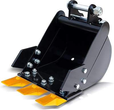 MMS 11.81in300mm Mini Excavator Digging Bucket with Metal Teeth - 0.9825 mm Hole Diameter, 3.5490 mm Span, Mini Excavator Attachments Digging Bucket for Trenching & Digging