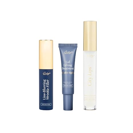 City Beauty Insider Favorites Set - Line-blurring Wrinkle Filler .25 fl oz, City Lips Plumping Gloss .16 fl oz, Lid Lifting Treatment .33 fl oz