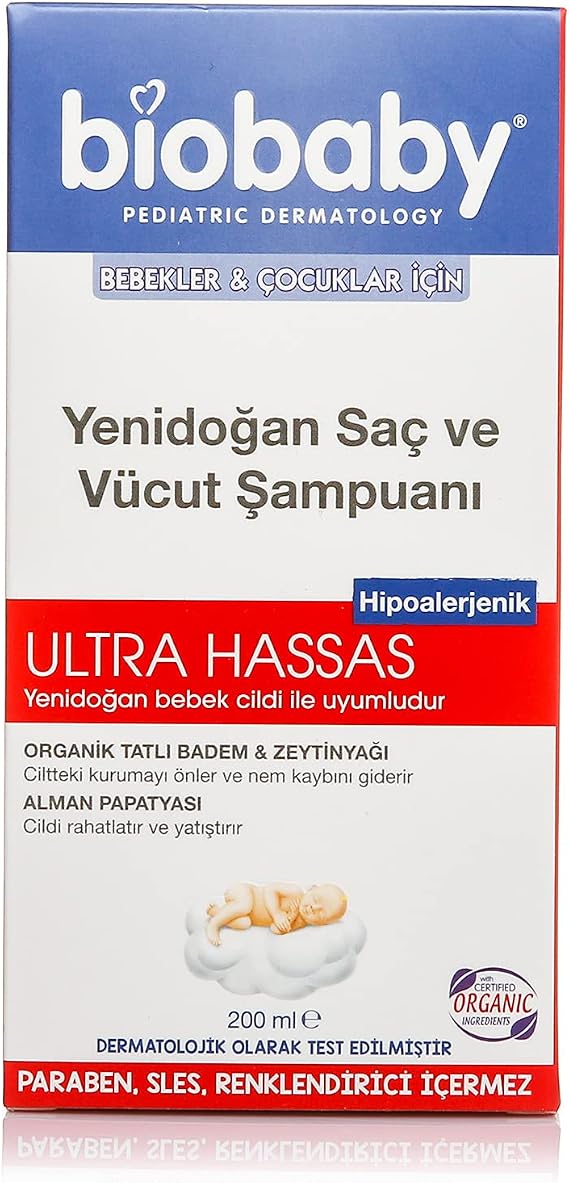 Biobaby Yenidoğan Saç ve Vücut Şampuanı, 200ML