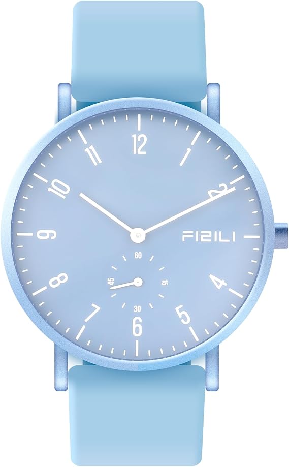 Men's Watch Ultra-Thin Minimalist Waterproof-Fashion Watch for Men or Women with Silicone Band Wrist Watches, 1100-Blue, ultra thin watches for men