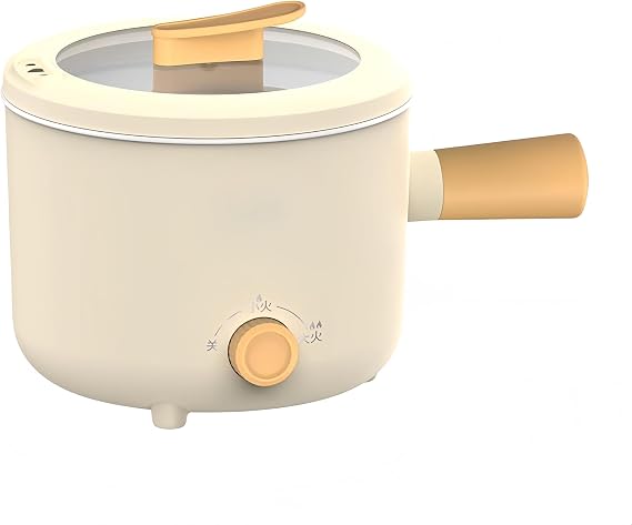 Electric Cooking Pot, 4.9 gal 1.8 L, Multi-Pot, For Single People, Compact, Student Dorm, Office, Living Alone, Kitchen, Steaming, Steaming, Steaming, Sauté, Hot Pot Cooking, 2 Levels of Heat