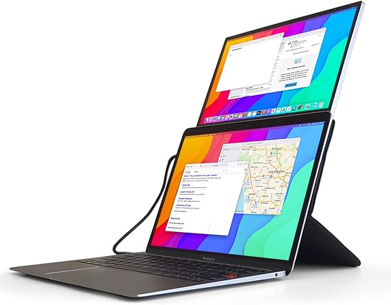 USB-C Portable Monitor for Laptop. 12 inch FHD 1080P IPS Touchscreen Attachable Laptop Monitor Extender. Compatible with Windows, Mac & Chrome Laptops