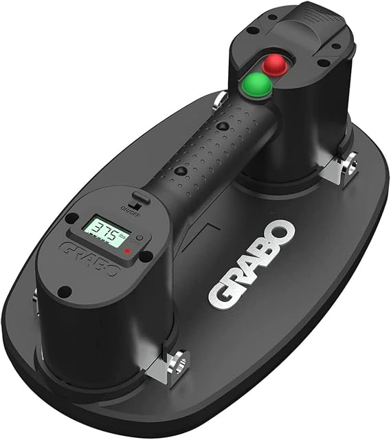 GRABO Pro-Lifter Heavy Lift, 20 Liter Pumping Capacity, Versatile, and Tested Electric Suction Cup with Run Status Indicator and Rubber Foam Seal