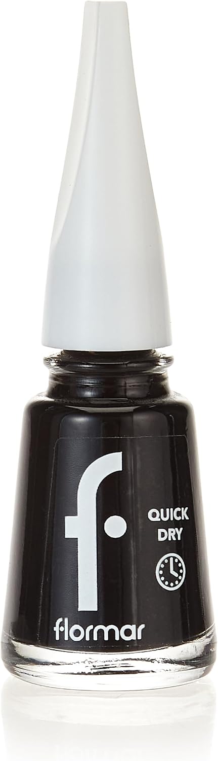 Flormar Quick Dry Hızlı Kuruyan İnce Yapılı & Parlak Bitişli Oje QD10 BLACK MINIMALISM NEW