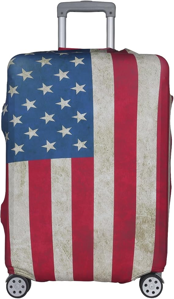 Travel Luggage Cover Protector Stretchable,Washable&Anti-Scratch,Fits 18-32 Inch case (Flag, S(18-21 inch))