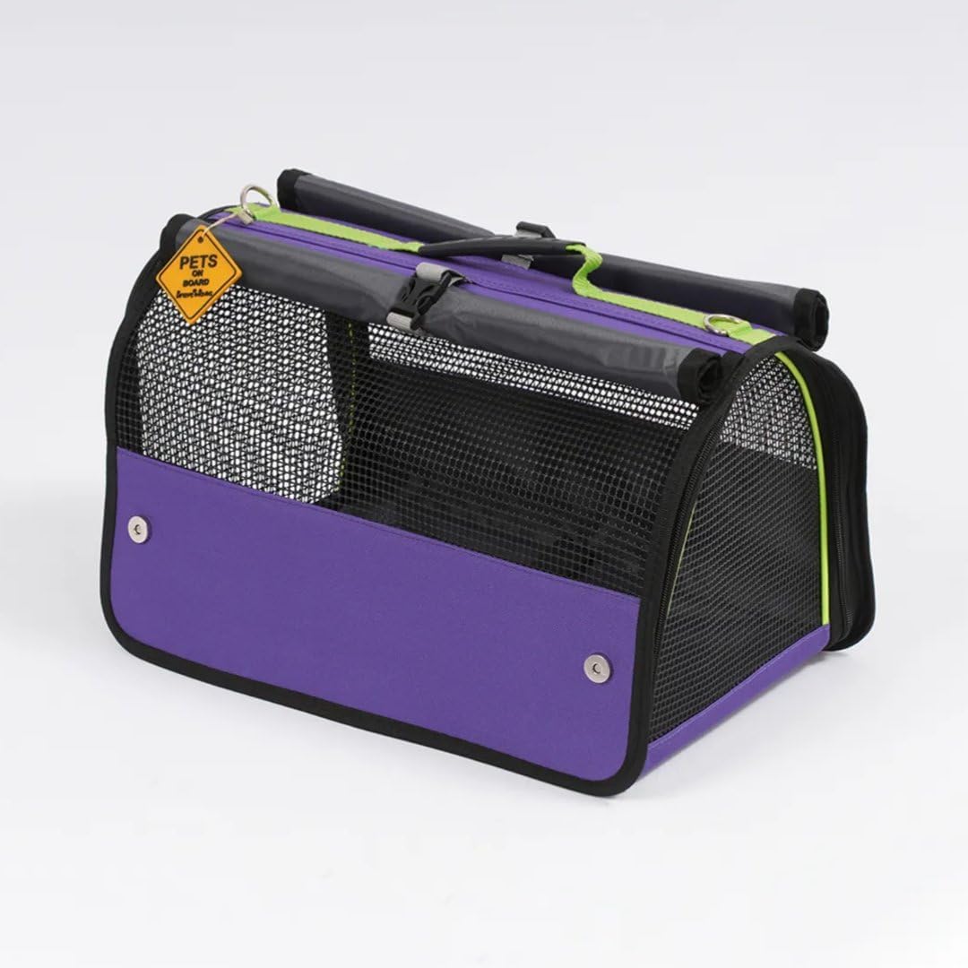 Reyo Brave Paws Flybag Plastic Ripstop Mesh Cat And Dog Carrying Bag Travel Bag Purple 45x25x26cm