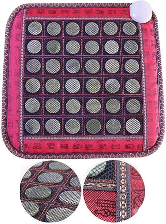 Far Infrared Amethyst Jade Tourmaline Crystal Heat Stone Mat, Sofa Electric Heat Pad with Smart Controller, Adjustable Temperature, Heating Pad