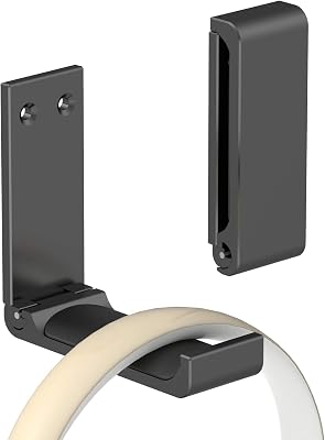 Headphone Stand Hanger,Headset Holder Mount,Aluminum Hook with Strong Adhesive Tape for Headphones H03-Black-1PCS