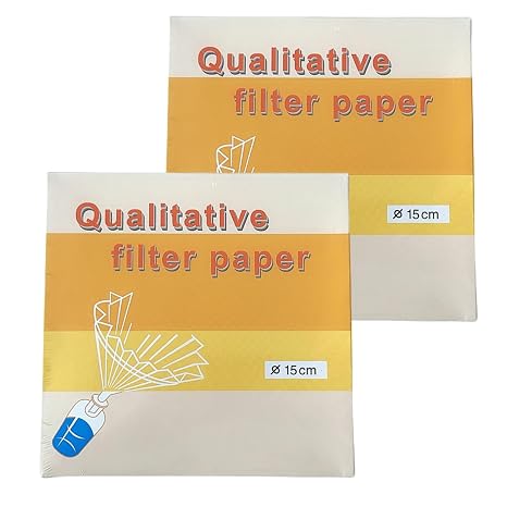 2 Packs 150mm 15-20m Qualitative Filter Paper OD=15CM Medium Speed 100 Sheet/Pack