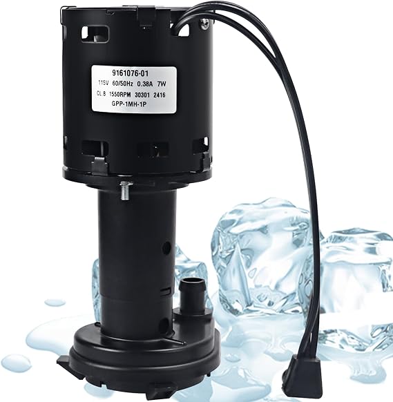 9161076-01 Water Pump Replacement 115V Ice Machine Pump Motor Compatible with Ice-O-Matic Replaces GPP-1MH-1P HRIM-21-115 803338 60/50Hz 0.38A 7W
