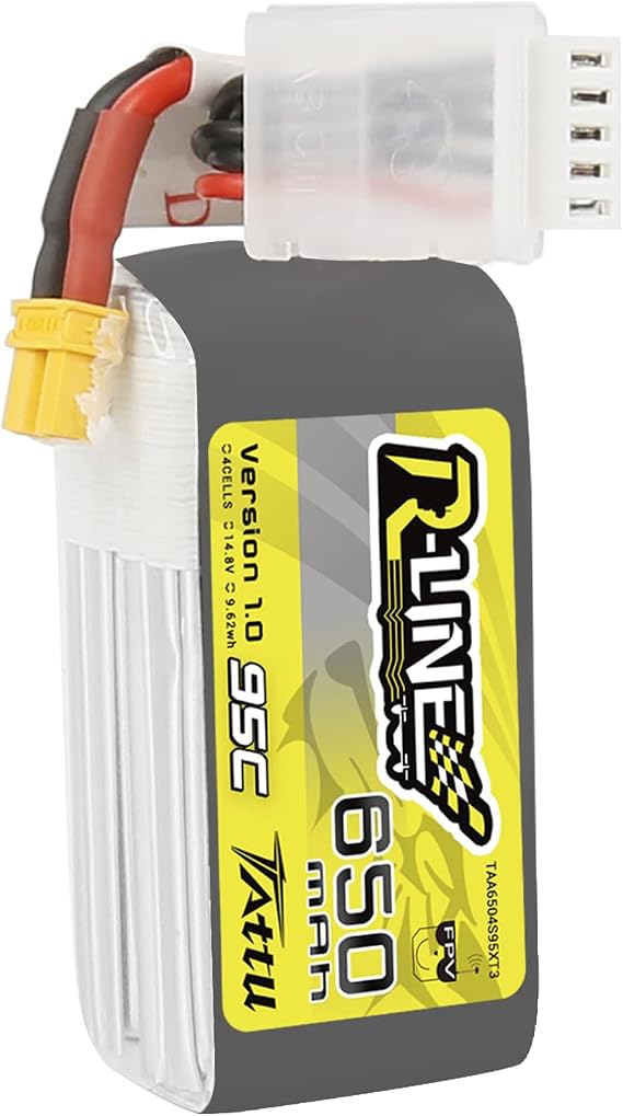 TATTU 6S LiPo Battery 650mAh 22.2V 95C Lipo Battery with XT30 Plug for Multi Rotor FPV from Size 90 to 180 Torrent 110 Lizard 95