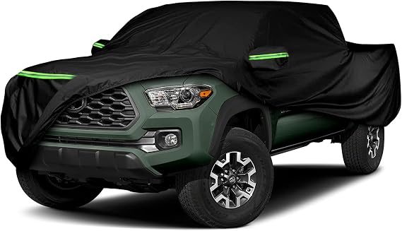 Waterproof Truck Cover Replace for 2005-2025 Toyota Tacoma/Ford Ranger Double Cab 5ft, 6 Layers All Weather Truck Cover with Zipper Door for Snow Rain Dust Hail Protection