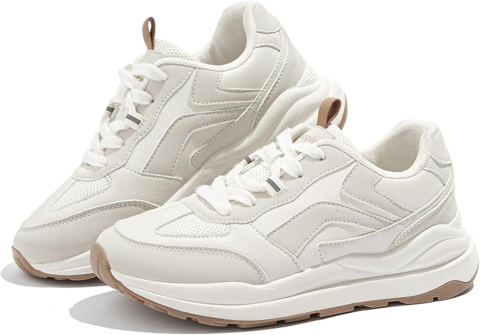Tuopin Sneakers for Women Breathable Mesh Sneakers Non-Slip Walking Shoes Lace Up Shoes for Women Fashion Sneakers