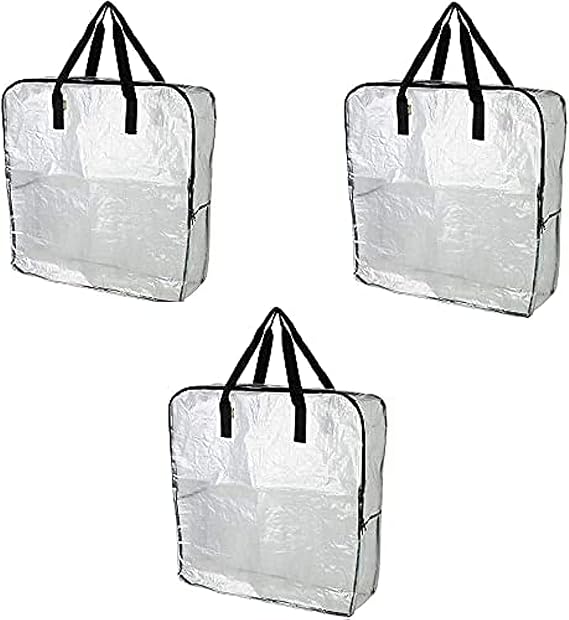 Ikea DIMPA 3 Extra Large Storage Bags, Transparent Heavy Duty Bags, Moth and Moisture Protection Storage Bags