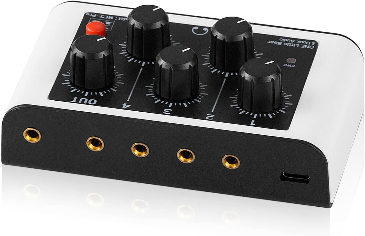 Portable Mini Stereo 4 Channel Line Mixer Headphone Monitoring for ClubsBars Extremely Low Noise Audio Mixer Live Studio Recording