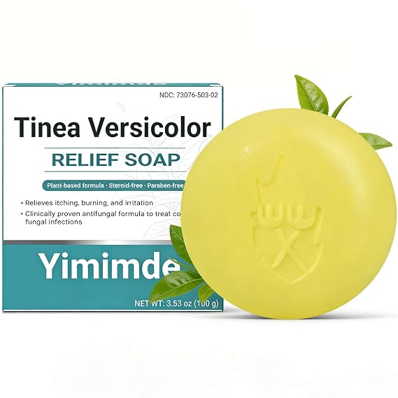 Natural Antifungal Soap Bar for Tinea Versicolor Relief - Plant-Based Sulfur & Essential Oil Formula - Soothes Skin Irritation & Restores Natural Tone - Gentle Daily Cleansing Care