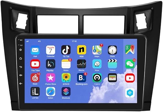 4+64GB for Toyota Yaris Radio 2008 2009 2010 2011Wireless Carplay Android Auto with 9" IPS Touchscreen GPS Navigation for Car Stereo Head Unit Built-in DSP with Free Backup Camera