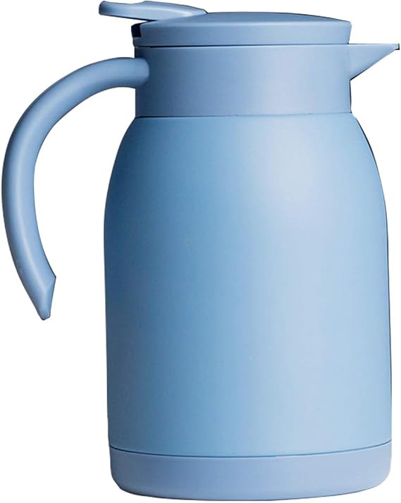 29oz Stainless Steel Thermal Coffee Carafe with Handle, Double Walled Vacuum Water Pot, 12 Hour Heat Retention, 850ml Tea, Water, and Coffee Dispenser (BLUE)