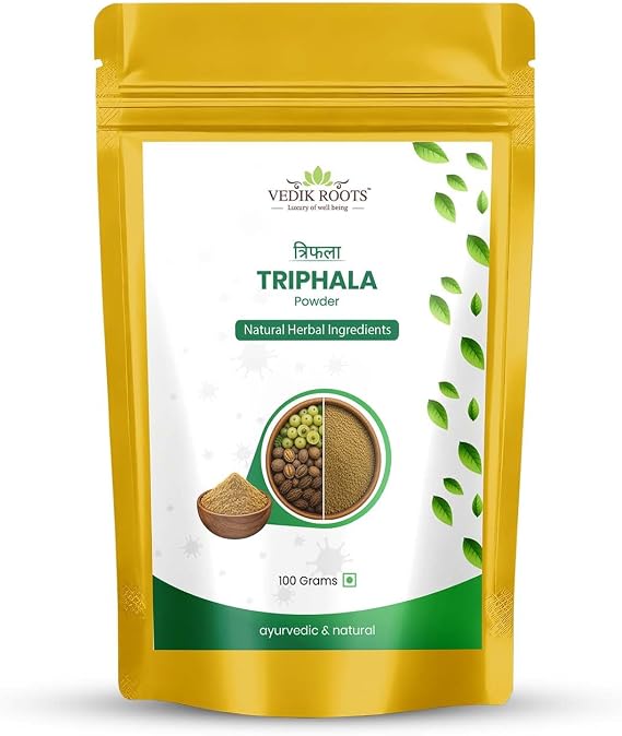 Triphala Powder - 100g | Traditional Ayurvedic Herbal Powder | Haritaki, Bibhitaki & Amla | Vegetarian | No Added Fillers or Artificial Ingredients (Pack of 1)