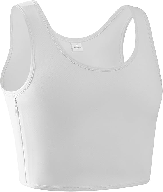 INRANXISM Chest Binder for Women Transgender FTM Binder Bra Double Zipper Tomboy Breast Binder Trans Tank Top