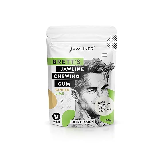 JAWLINER Fitness Chewing Gum (2 months pack) Jawline Sugar Free Mint Gum - Jawline Exerciser For Mewing And Shapen The Jaw - 15x Harder Than Regular Gum (1 Count (Pack of 3), Mint) (1 Count (Pack of 1), Ginger Lime)