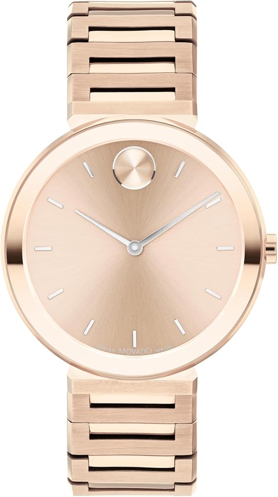 Movado Bold Horizon Ultra Thin Watch for Women - Swiss Made - Water Resistant 3ATM/30 Meters - Sleek and Slim Premium Luxury Wristwatch for Ladies - 34mm