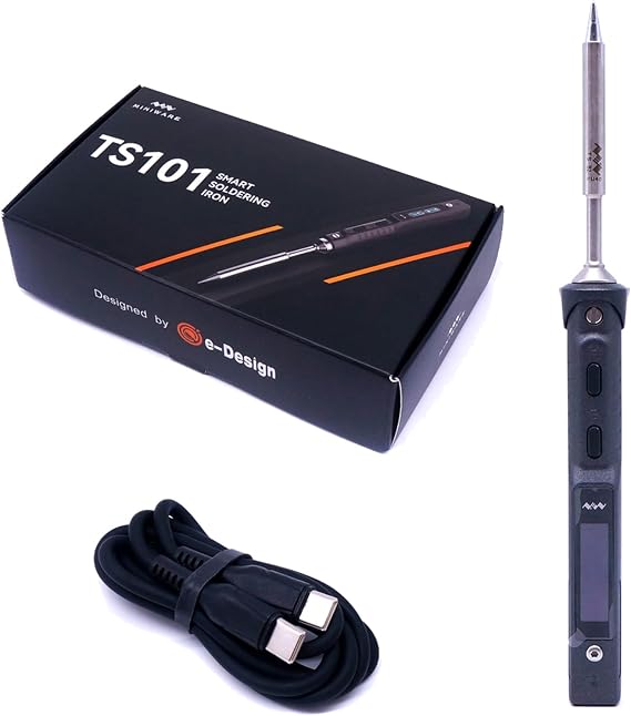 MINIWARE TS101 Soldering Iron 90W PD 65W DC Pocket-Size Digit Smart Programmable Welding Iron Station Kit with Original B2 Tips