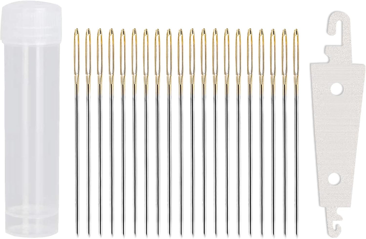 100 PCS Large Eye Blunt Needles Sewing Set, 40mm1.57inch Stitching Needles Embroidery Needles Hand Sewing Big Eye Needles Knitting Needles Sewing Darning Needles Easy Thread with a Threader for Craft