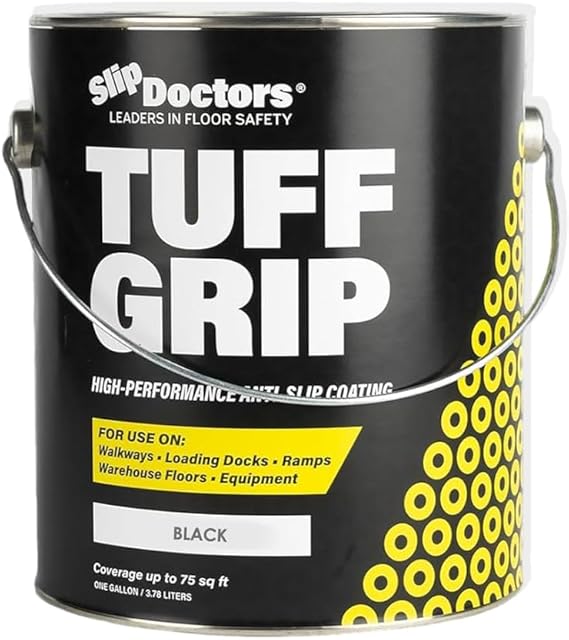 Tuff Grip Anti-Slip Paint for Ramps, Floors, Decks & Stairs Durable Non-Skid Coating for Enhanced Traction (Black)