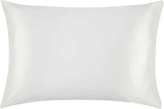Jasmine Silk 100% 22 Momme Mulberry Charmeuse Silk Pillowcase for Hair and Skin 50 cm x 75 cm Envelope Closure (Ivory)