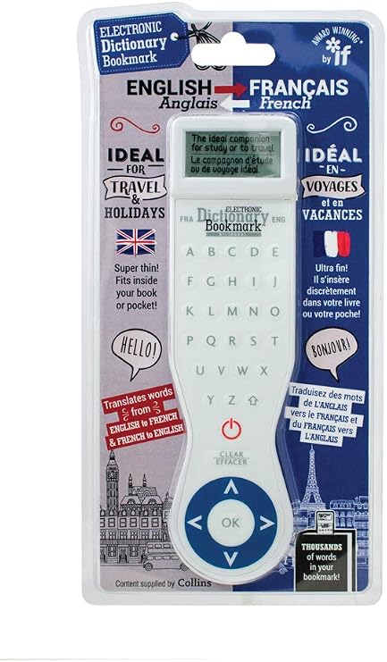 IF Electronic Dictionary Bookmark-French-English, White
