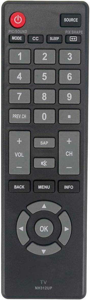 NH312UP Remote Control fit for Sanyo LCD LED HDTV TV FW55D25F FW40D36F | FW43D25F FW32D06F FW50D36F FW50D48F FW43D47F FW40D48F FW40D36F-B FW32D08F FW32D06F-B