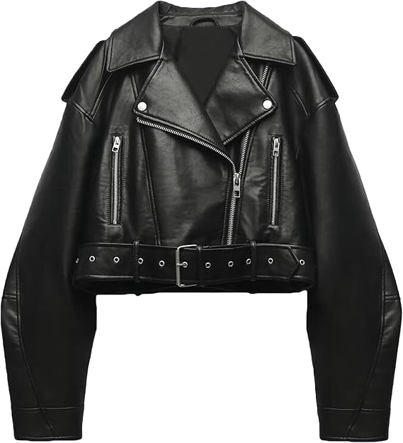 DGKaxiyaHM Women's Faux Leather Casual Short Coat Vintage Fashion Motorcycle Coat Jacket Blazer Collar Zip Up Coats